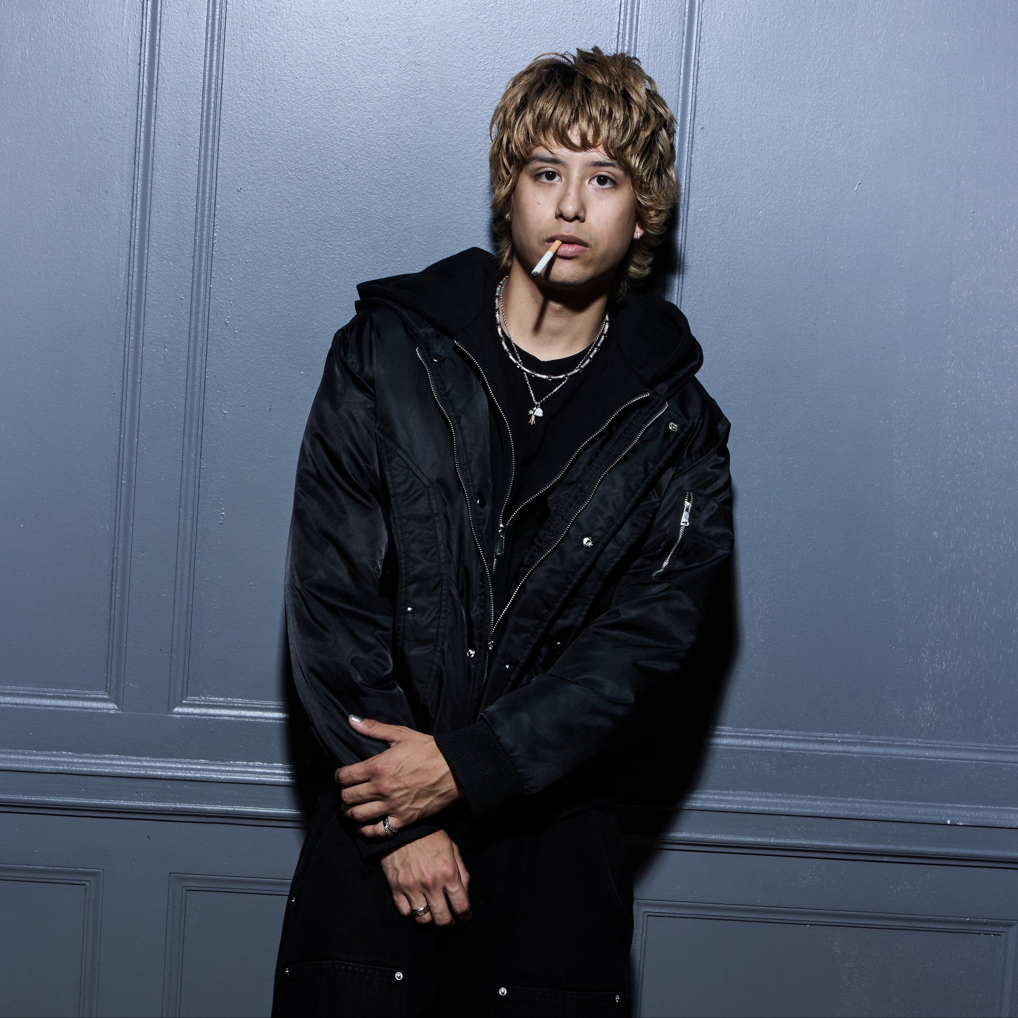 Pierced Bomber Jacket