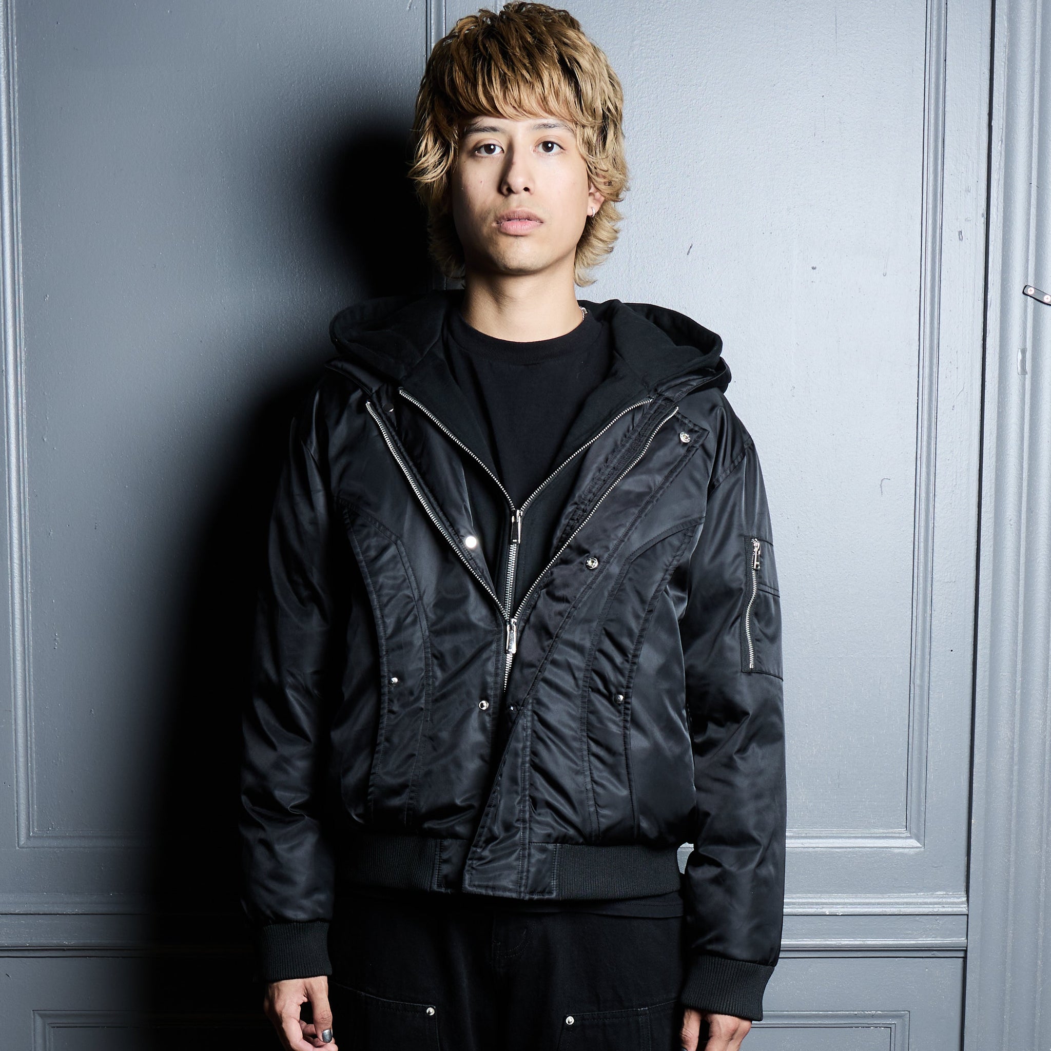 Pierced Bomber Jacket